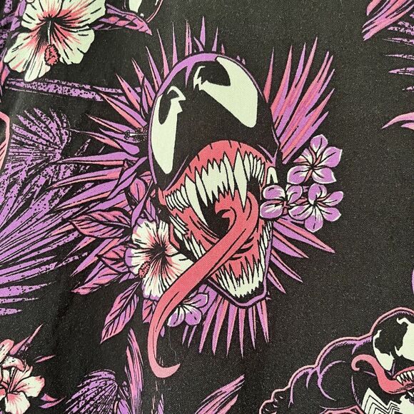 Marvel Venom Shirt Mens XXXL Hawaiian Short Sleeve Button Up All Over Print - Picture 3 of 7